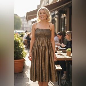 Old Navy Gold Midi Dress